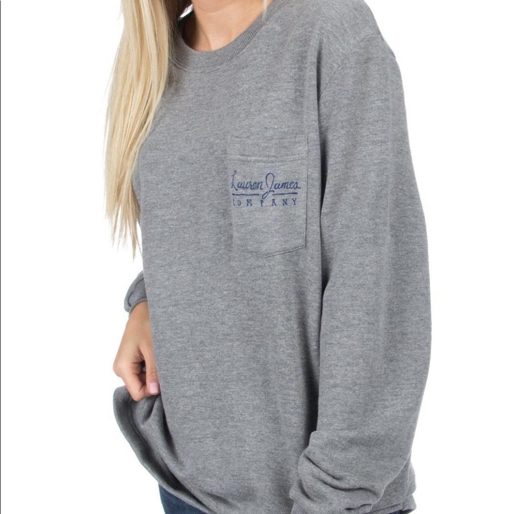 Lauren James Gray Pocket Sweatshirt